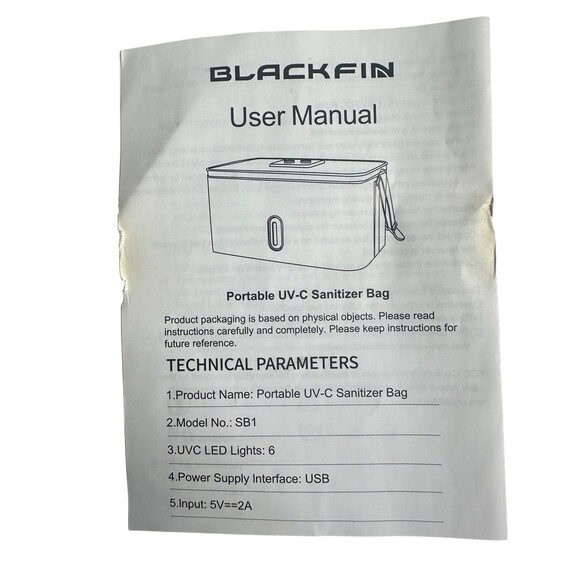Black Fin Portable UV Sanitizer Bag XL 11L UV Light Sterilizer Masks Phones - Picture 13 of 16
